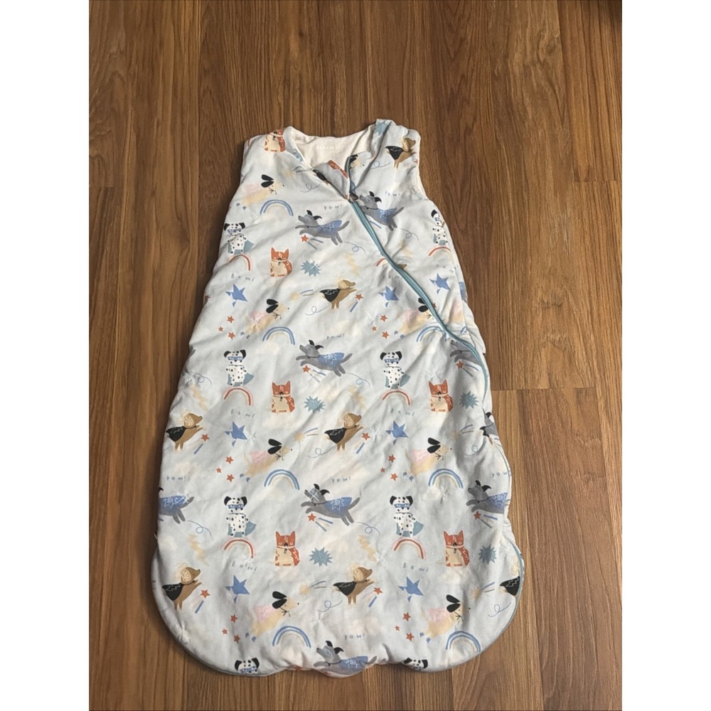 LouLou Lollipop Baby Boys 0-6 Months Superhero Dog Sleeper Bag Blanket EUC